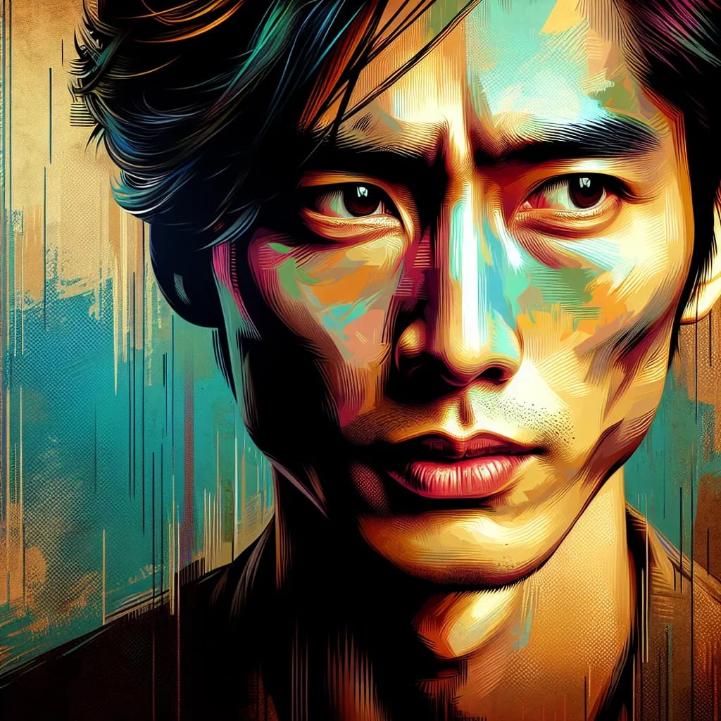 Artistic portrait of Jackie Chan