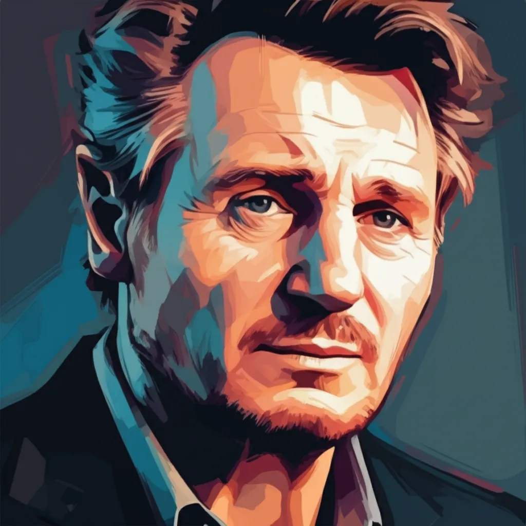 Artistic portrait of Liam Neeson