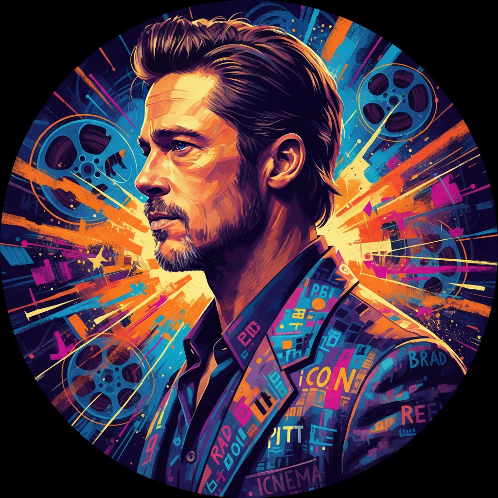 Artistic portrait of Brad Pitt