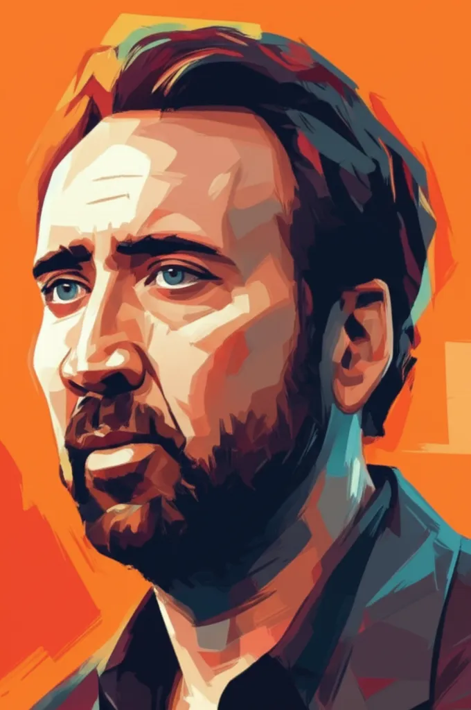 Artistic portrait of Nicolas Cage