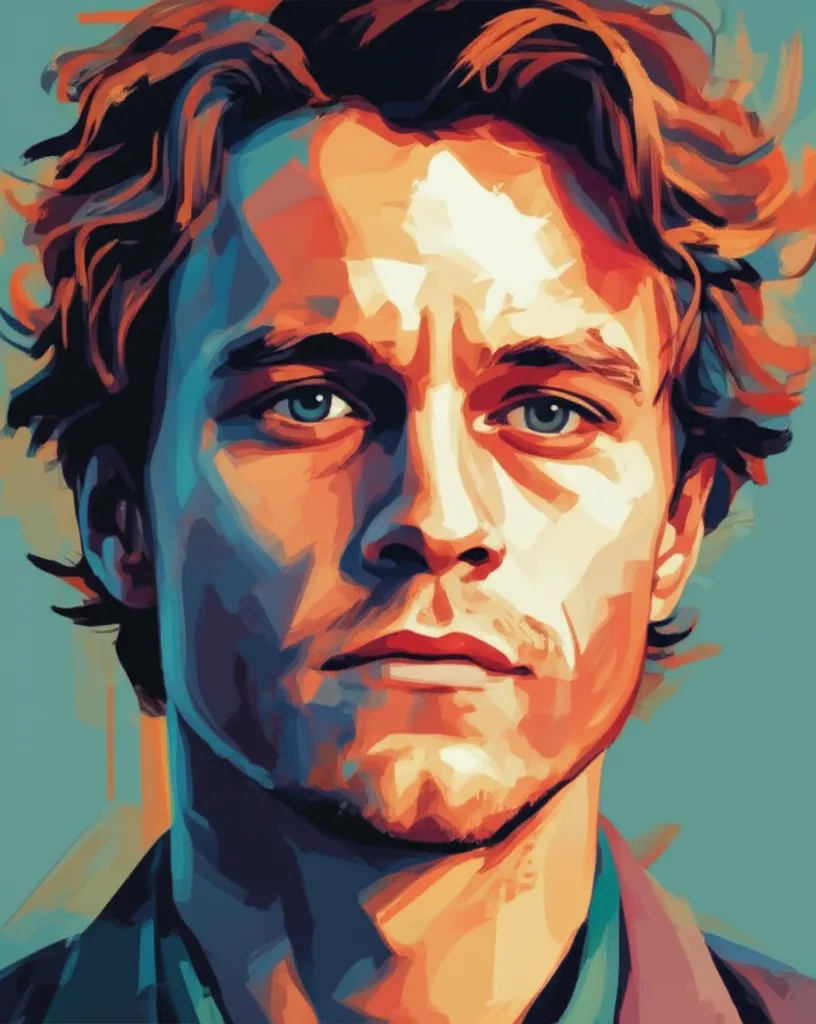 Artistic portrait of Heath Ledger