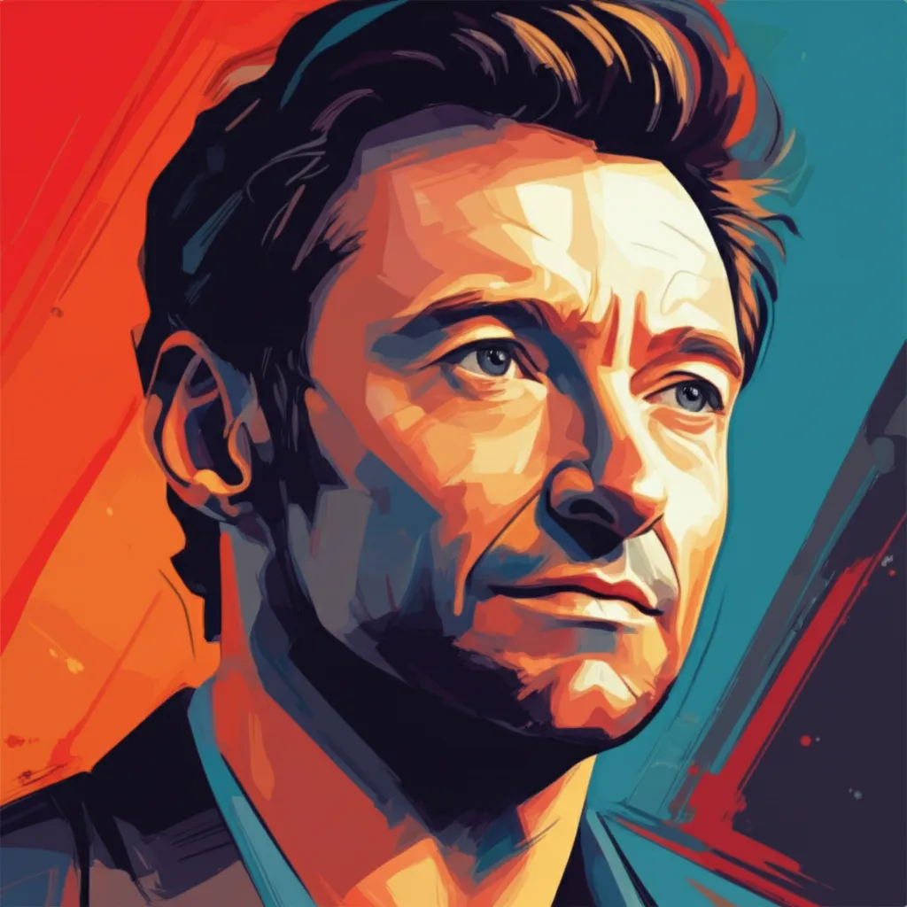 Artistic portrait of Hugh Jackman